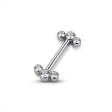 Piercing da Capezzolo in Acciaio Chirurgico 316L con Zirconi Scintillanti