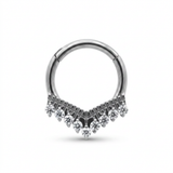 CERCHIO CON PICCOLA CORONA ZIRCONI CHIUSURA CLICKER TITANIO G23