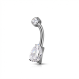 Piercing con zirconi a goccia in Titanio G23 - Piercing per ombelico