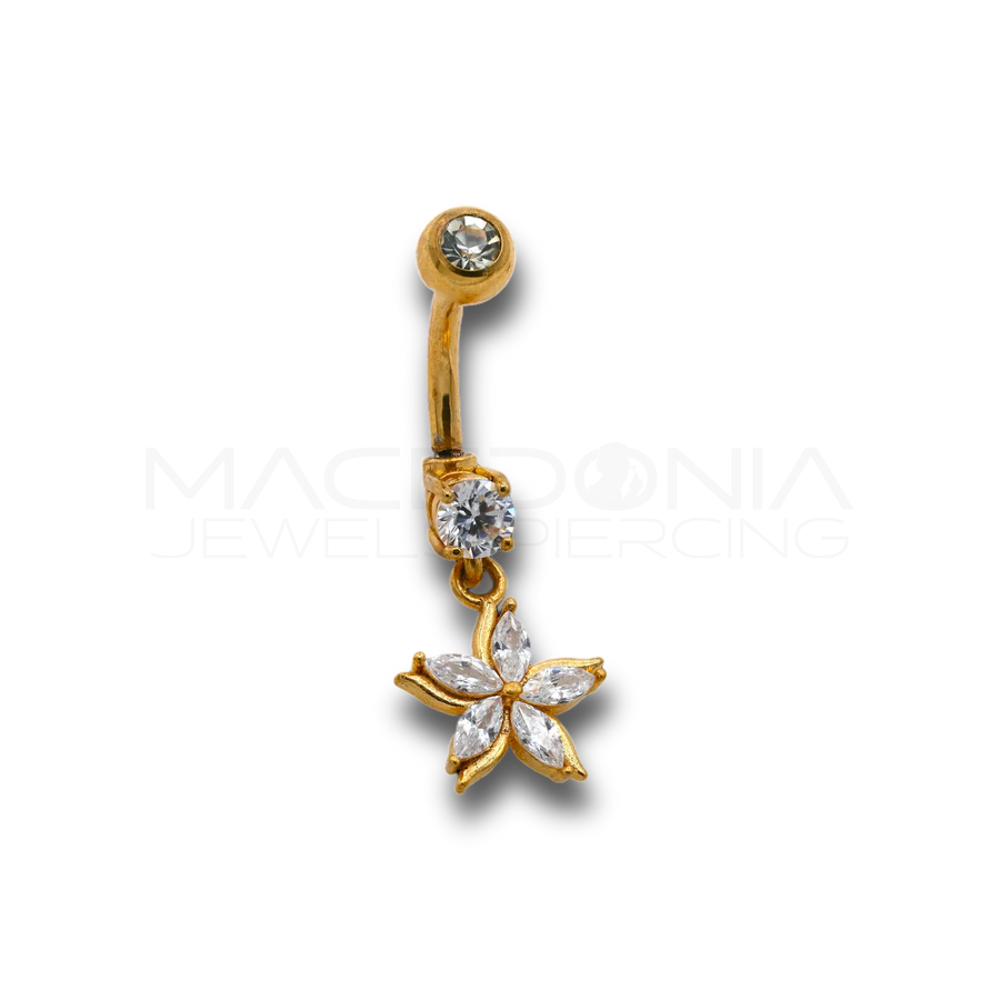 BANANA CON ZIRCONE E FIORE