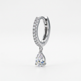 Orecchino in Argento 925 con chiusura clicker con ciondolo a goccia con zirconi colorati.
