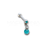Piercing Helix con Bilanciere, Pendente e Zircone in Acciaio Chirurgico