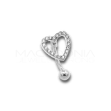 Piercing Ombelico in Acciaio Chirurgico 316L con Ciondolo a Forma di Cuore