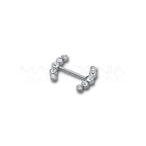 Piercing da Capezzolo in Acciaio Chirurgico 316L con Zirconi