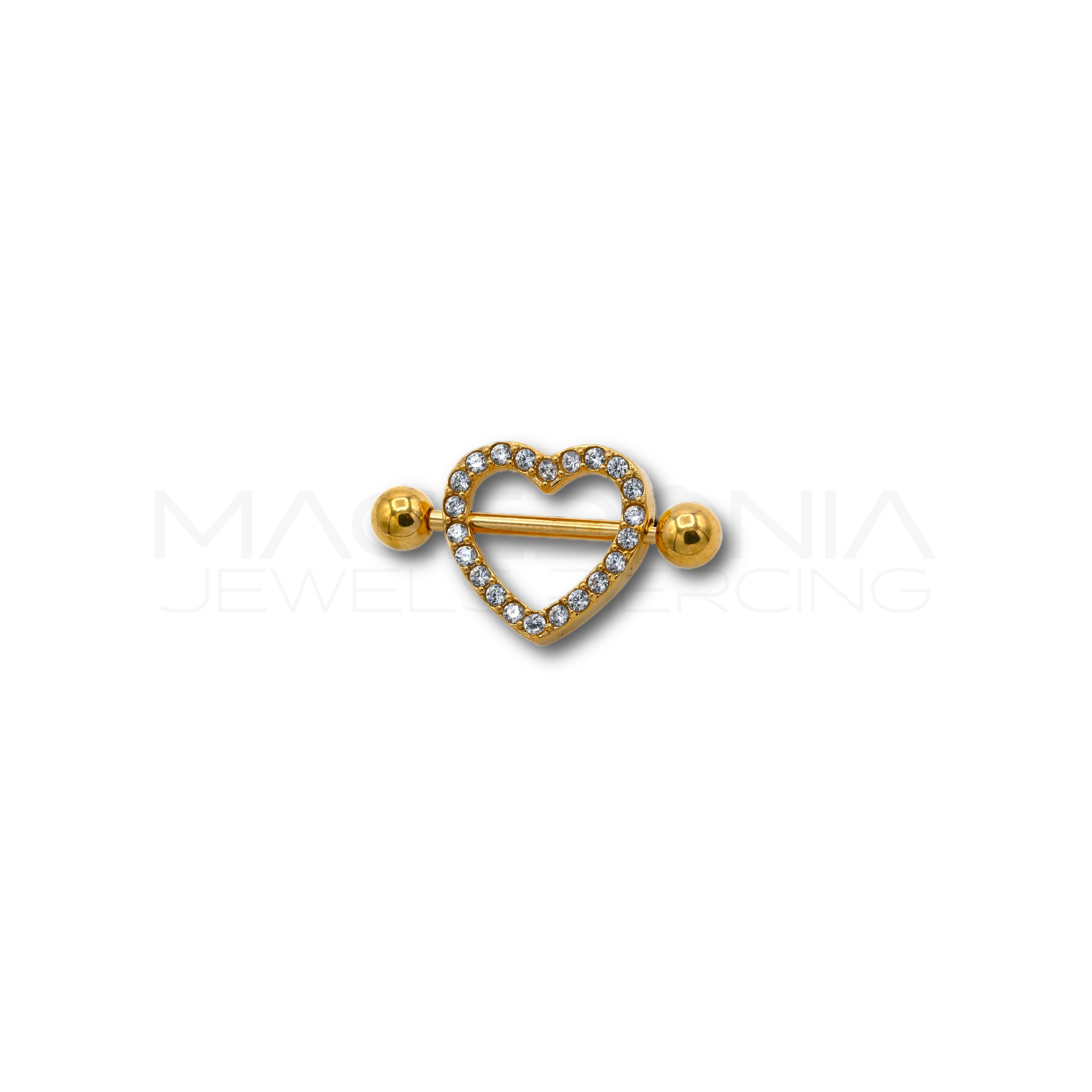 PIERCING DA CAPEZZOLO CON CUORE E ZIRCONI