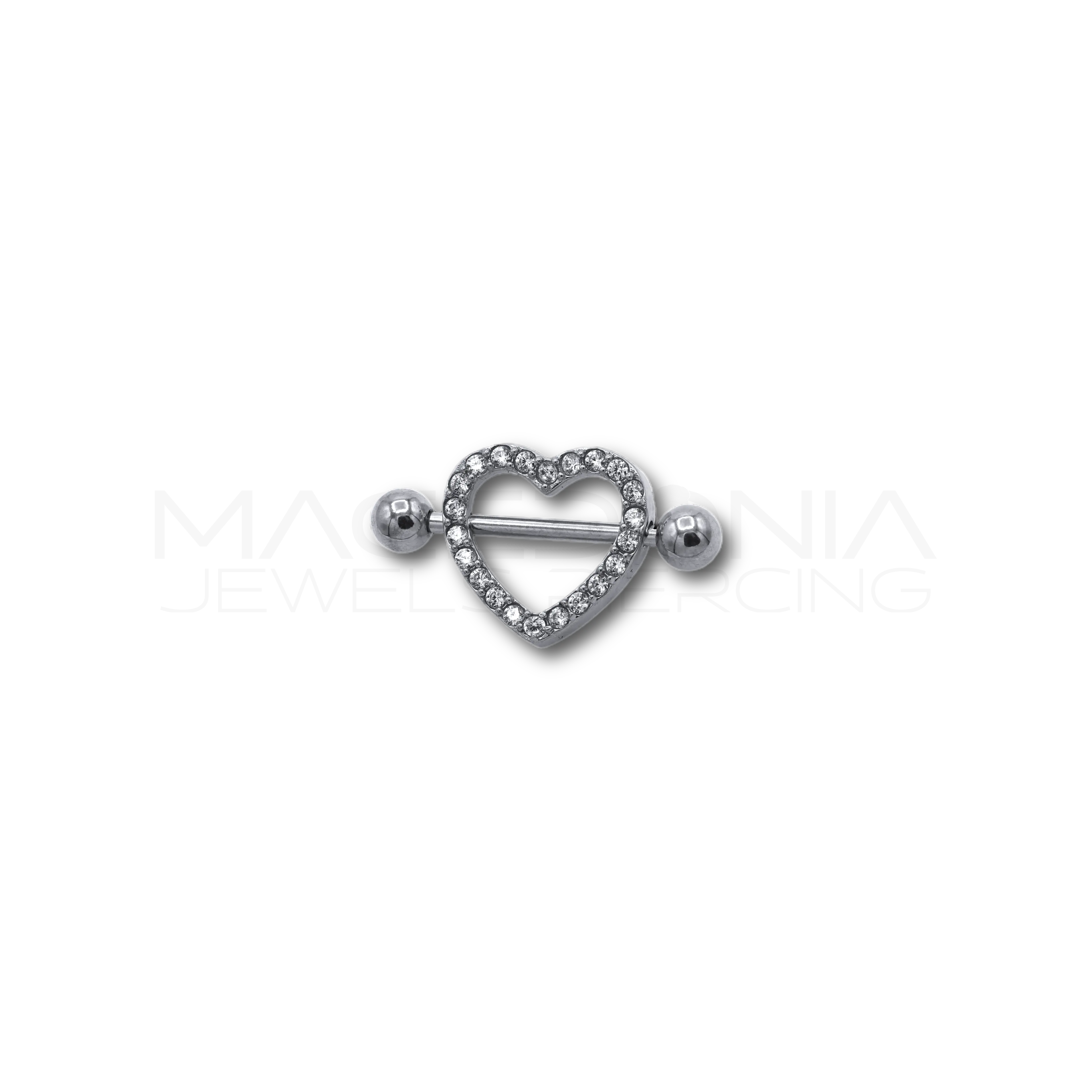 PIERCING DA CAPEZZOLO CON CUORE E ZIRCONI