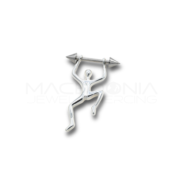 Piercing da Capezzolo in Acciaio Chirurgico 316L con Ciondolo Uomo in Ottone