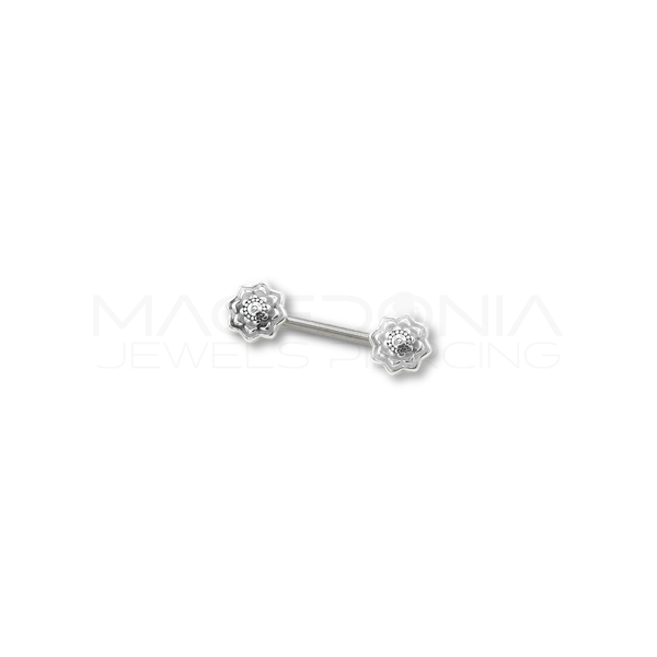 Piercing da Capezzolo in Acciaio Chirurgico 316L con Rose Nere
