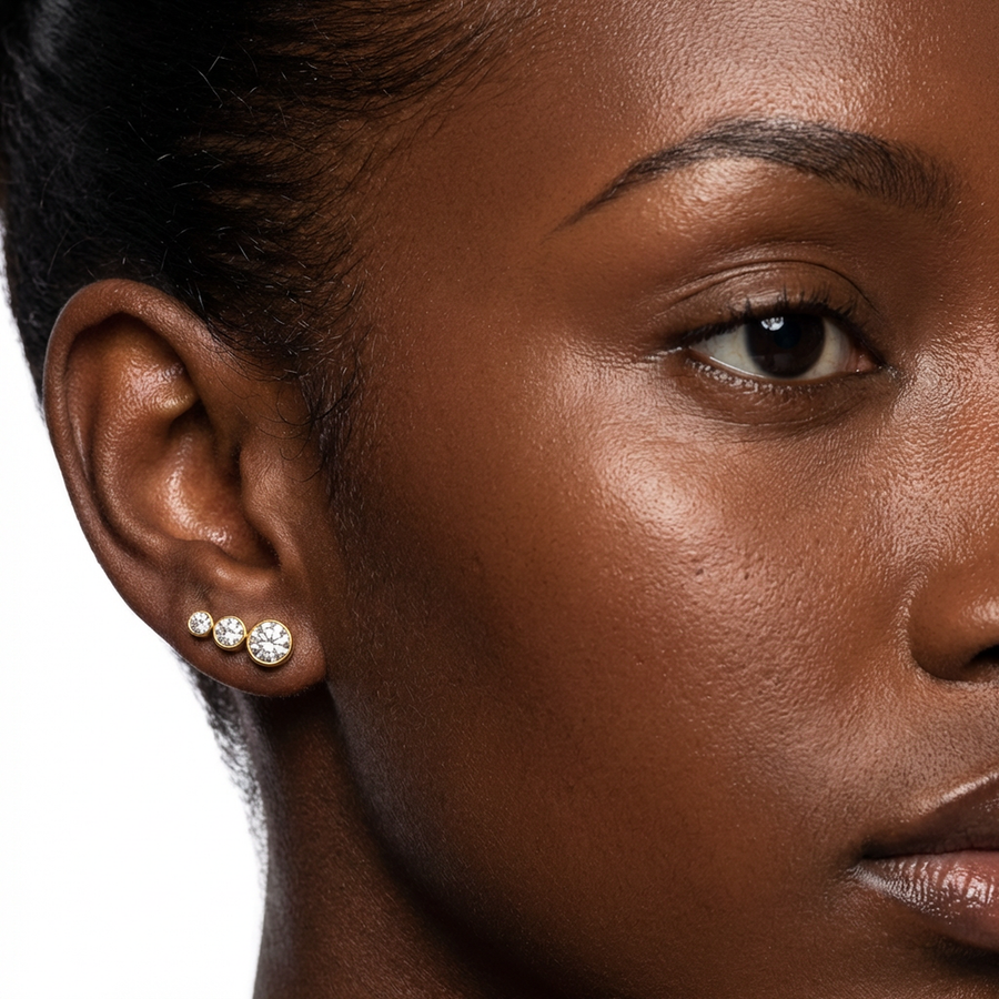 Piercing con zirconi in Titanio G23- Piercing per Lobo, helix, forward helix, conch, flat, tragus