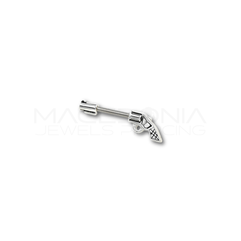 Percing da Capezzolo in Acciaio Chirurgico 316L con Design Pistola