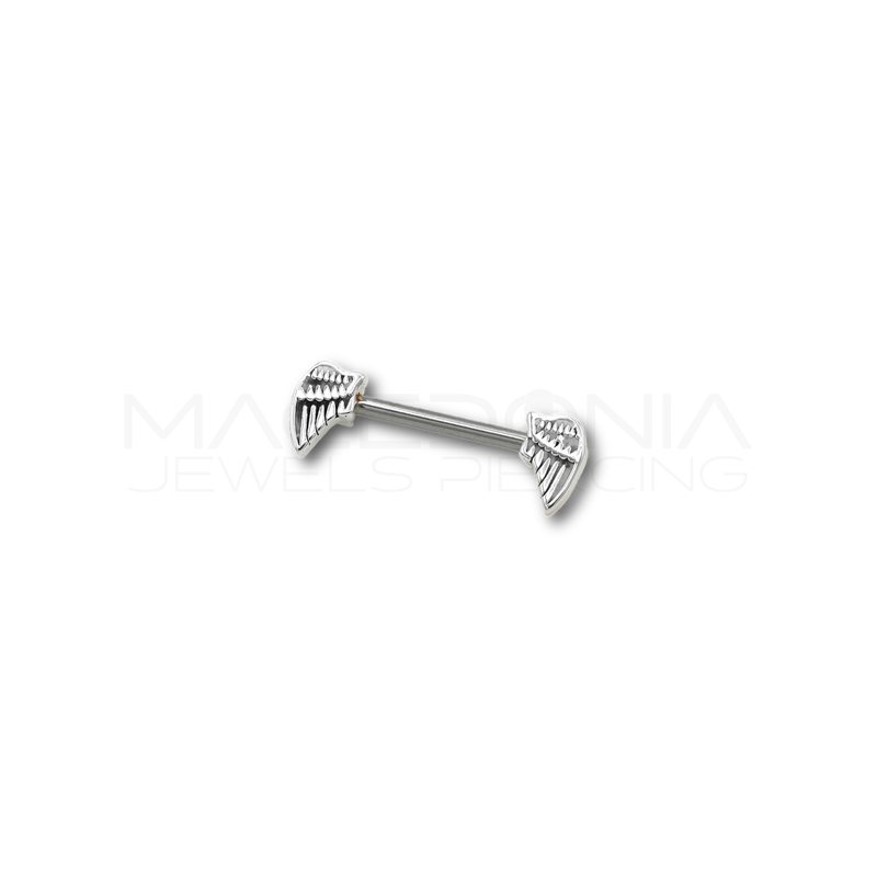 Piercing da Capezzolo in Acciaio Chirurgico 316L con Ali Decorative