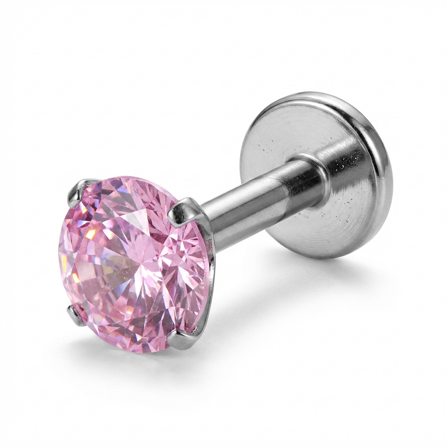 Piercing con zircone in Titanio G23- Piercing per Lobo, helix, forward helix, conch, flat, tragus
