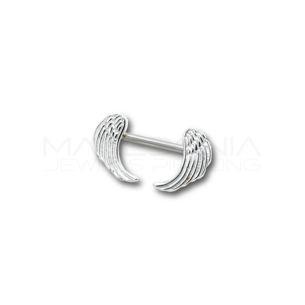 Piercing da Capezzolo in Acciaio Chirurgico 316L con Ali Decorative