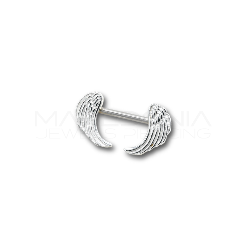 Piercing da Capezzolo in Acciaio Chirurgico 316L con Ali Decorative