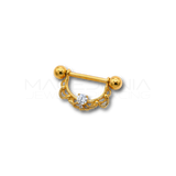Piercing da Capezzolo in Acciaio Chirurgico 316L con Pendente a Forma di Collana e Zircone