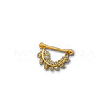 Piercing da Capezzolo in Acciaio Chirurgico 316L con Ciondolo a Forma di Corona di Alloro