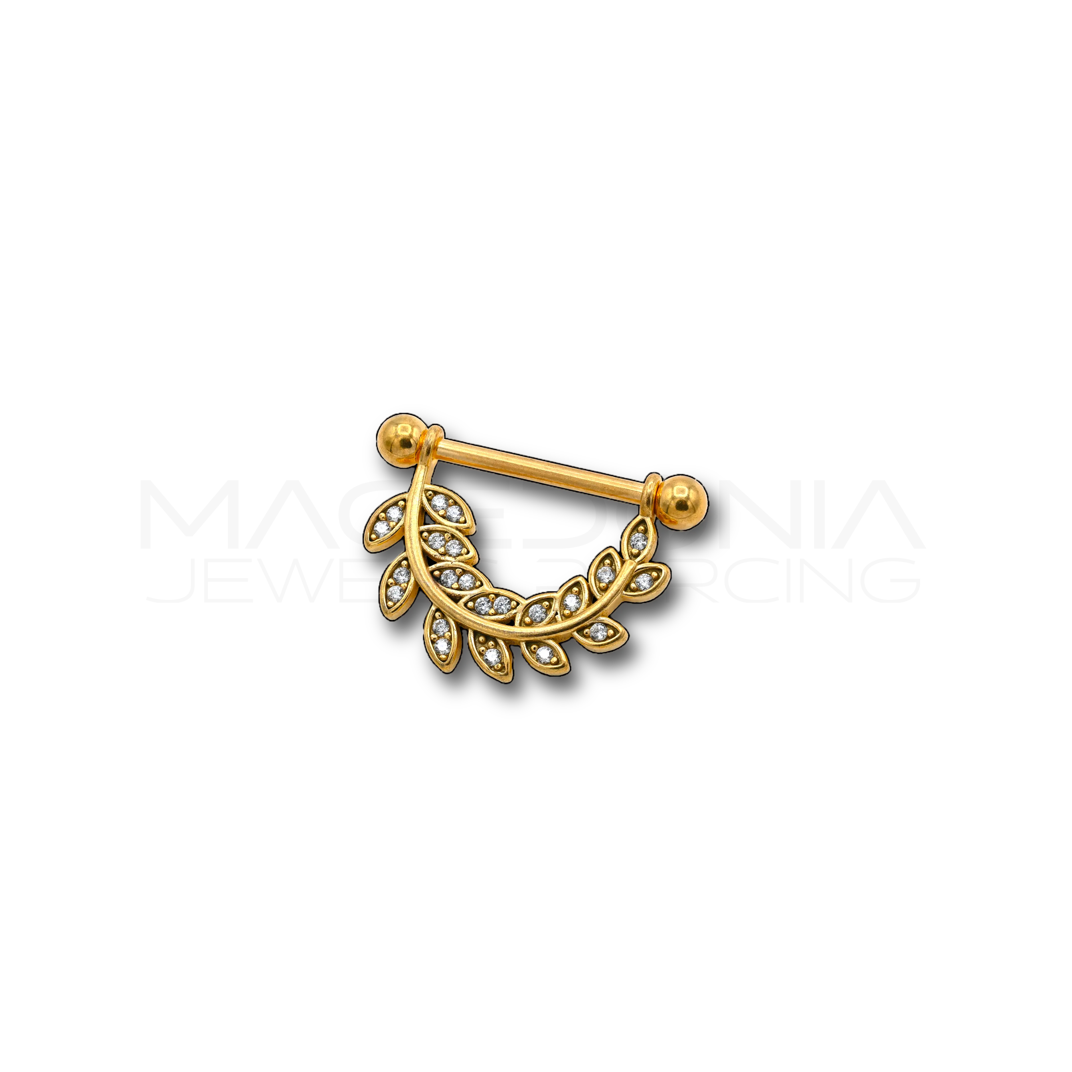 PIERCING DA CAPEZZOLO CON CORONA DI ALLORO
