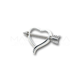Piercing da Capezzolo in Acciaio Chirurgico 316L con Barrette a Forma di Freccia e Cuore