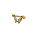 Piercing da Capezzolo in Acciaio Chirurgico 316L con Pendente a Forma di Farfalla