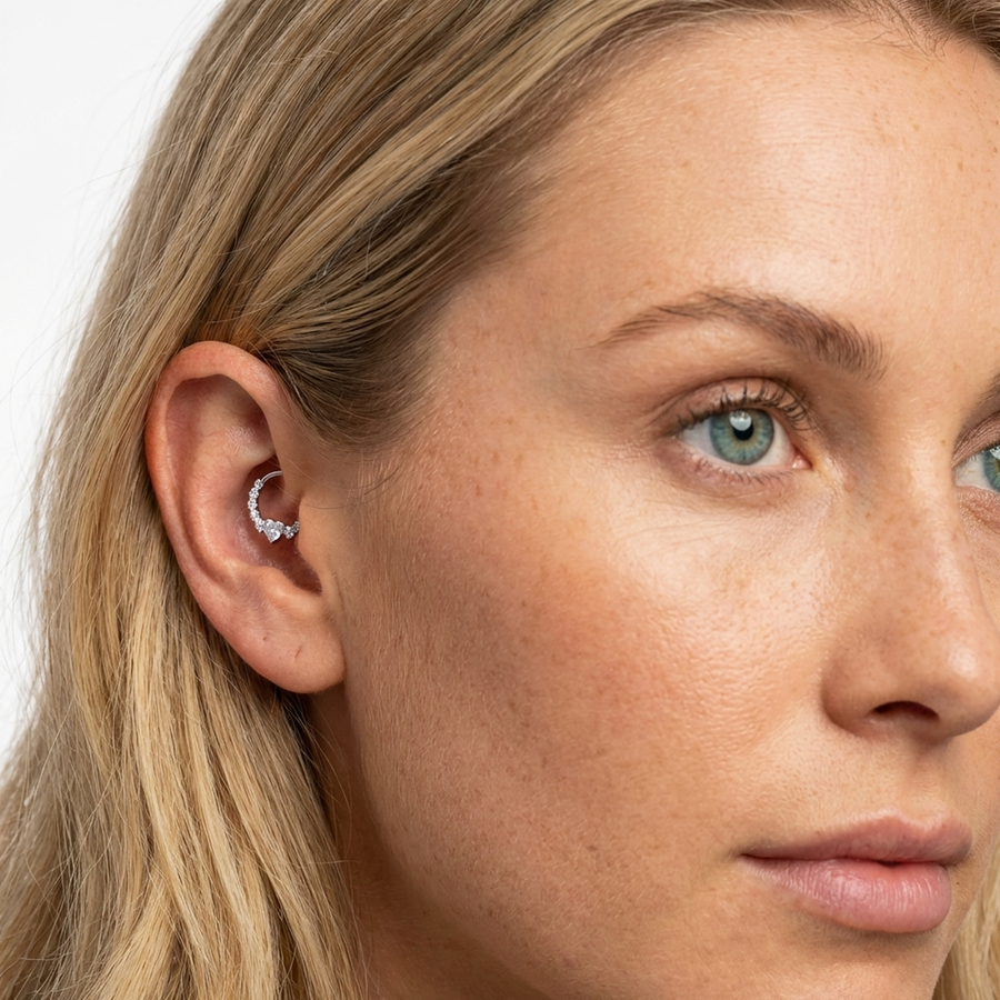 Piercing con zirconi in Titanio G23 - Piercing per lobo, helix, daith, septum