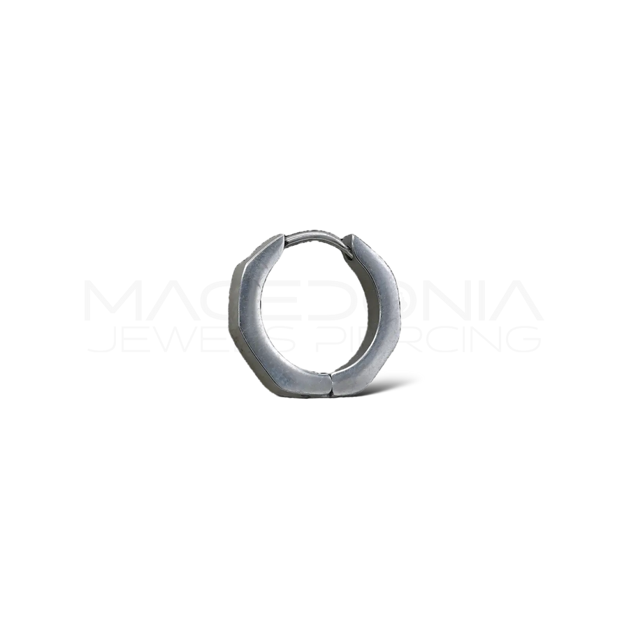 Piercing a cerchio ottagonale con chiusura clicker in acciaio chirurgico 316L