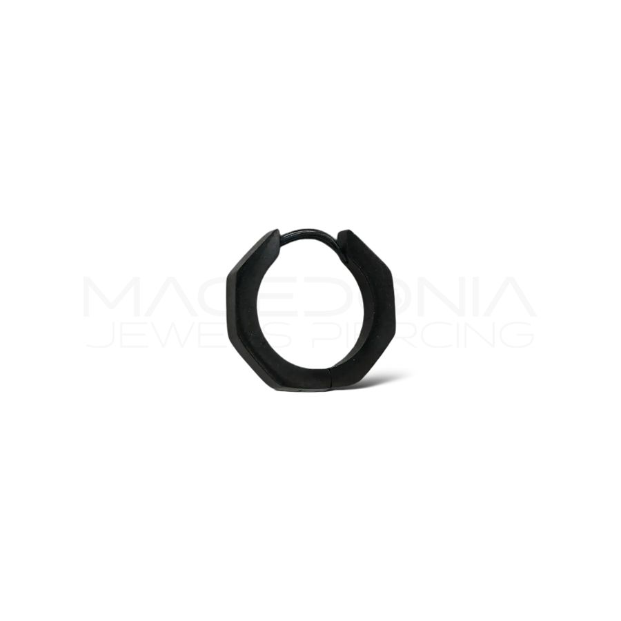 Piercing a cerchio ottagonale con chiusura clicker in acciaio chirurgico 316L