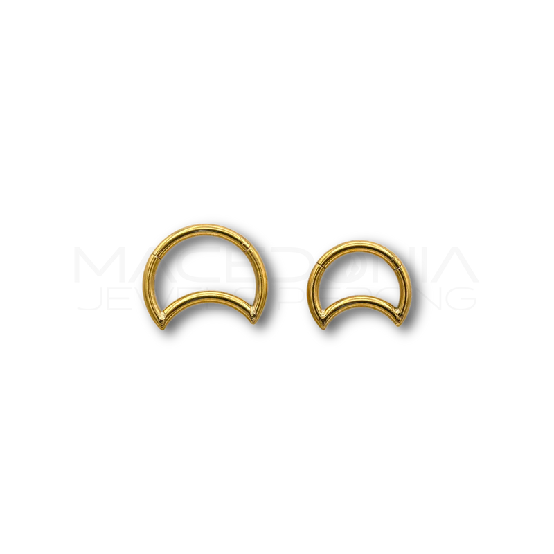 Piercing Mezza Luna in Acciaio Chirurgico 316L Placcato Oro