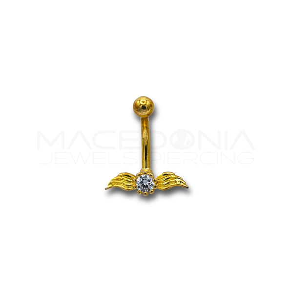 Piercing banana con ali e zircone