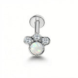 Piercing con zampetta e opale in Titanio G23 - Piercing per lobo, helix, forward helix, conch, flat, tragus