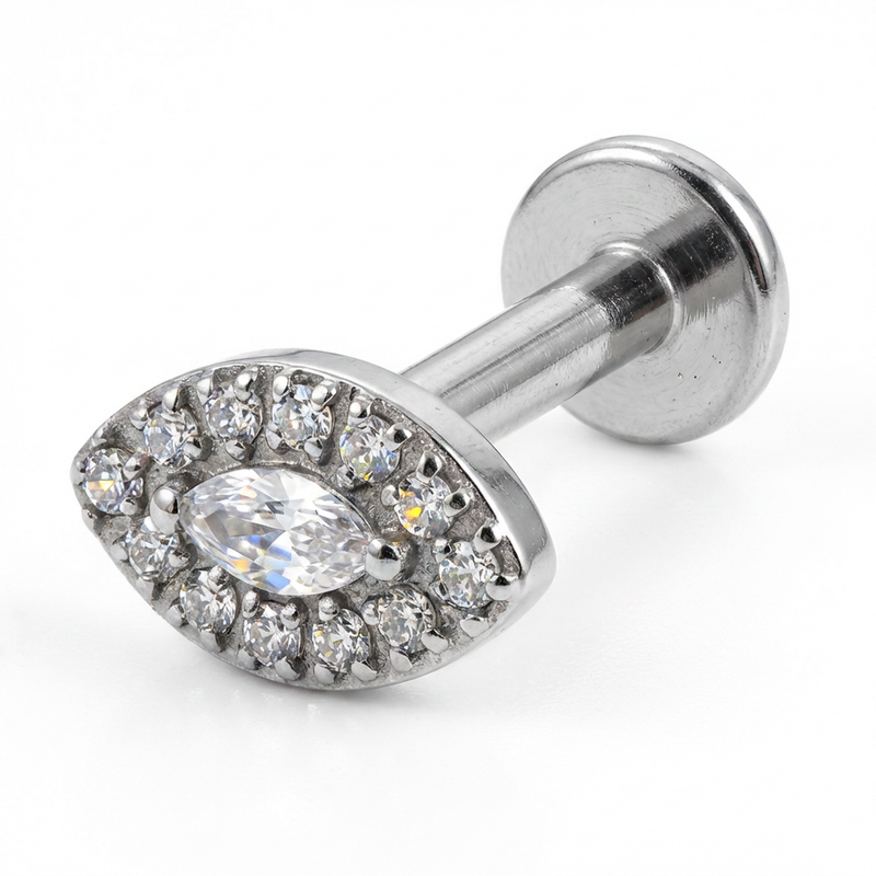 Piercing con zirconi in Titanio G23 - Piercing per lobo, helix, forward helix, conch, flat, tragus