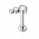 Piercing con zirconi in Titanio G23- Piercing per Lobo, helix, forward helix, conch, flat, tragus