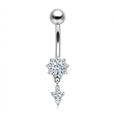 Piercing con zirconi in Titanio G23 - Piercing per ombelico
