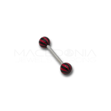 Barbell in Acciaio Chirurgico 316L con Pallina Rossa e Nera