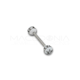 Barbell in Acciaio Chirurgico 316L con Pallina Bianca e Nera e Stella