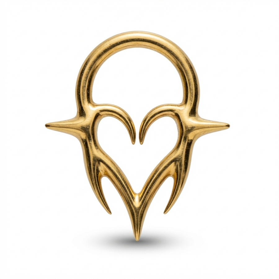 Piercing con cuore e punte in Titanio G23 - Piercing per Lobo, helix, daith, septum
