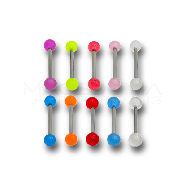 Barbell in Acciaio Chirurgico 316L con Palline in PVC