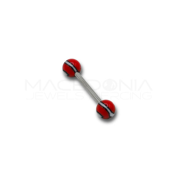 Barbell in Acciaio Chirurgico 316L con Pallina Striata