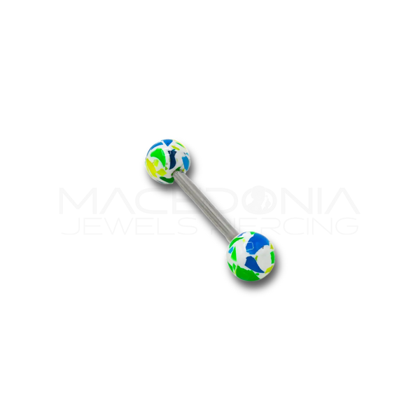 Barbell in Acciaio Chirurgico 316L con Palline a Fantasia Brasiliana