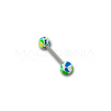 Barbell in Acciaio Chirurgico 316L con Palline a Fantasia Brasiliana