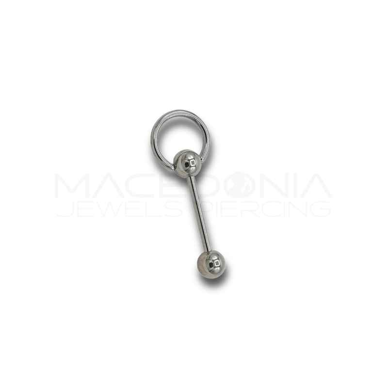 Barbell in Acciaio Chirurgico 316L con Pallina Superiore e Anello