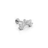 Piercing Titanio con corona di zirconi incastonati a forma di fiore