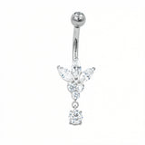 Piercing con zirconi in Titanio G23 - Piercing per ombelico