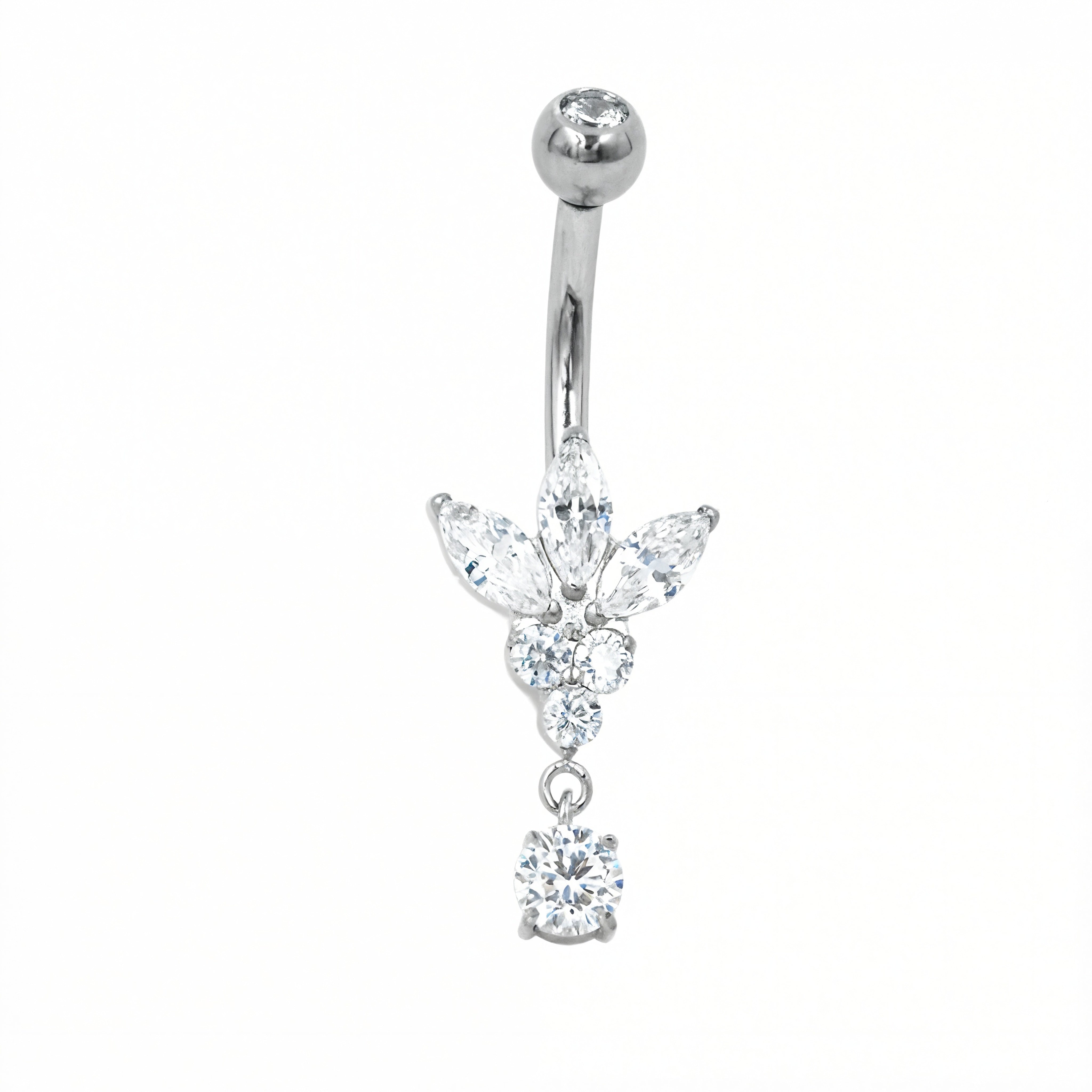 Piercing con zirconi in Titanio G23 - Piercing per ombelico