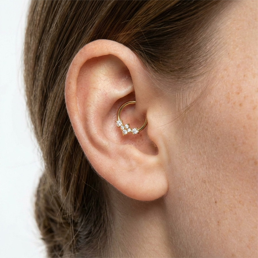 Piercing con zirconi in Titanio G23 - Piercing per lobo, helix, daith, septum