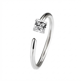 Piercing con zircone quadrato in Titanio G23- Piercing per naso