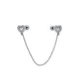 Barretta in Acciaio Chirurgico 316L con Zircone e Cuore Pendente