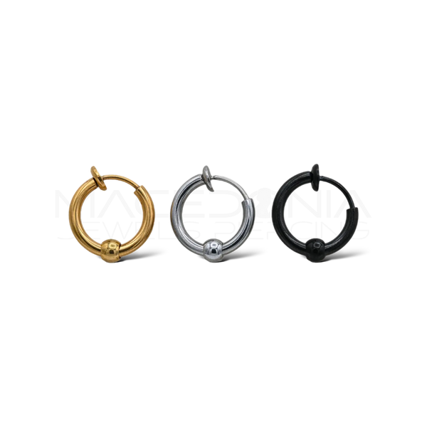 Orecchino Fake con Pallina, Acciaio Chirurgico 316L