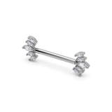 Piercing con zirconi in Acciaio Chirurgico 316L - Piercing per Nipple
