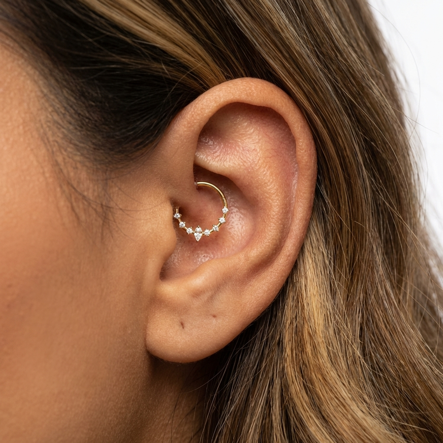 Piercing con zirconi in Titanio G23- Piercing per Lobo, helix, daith, septum