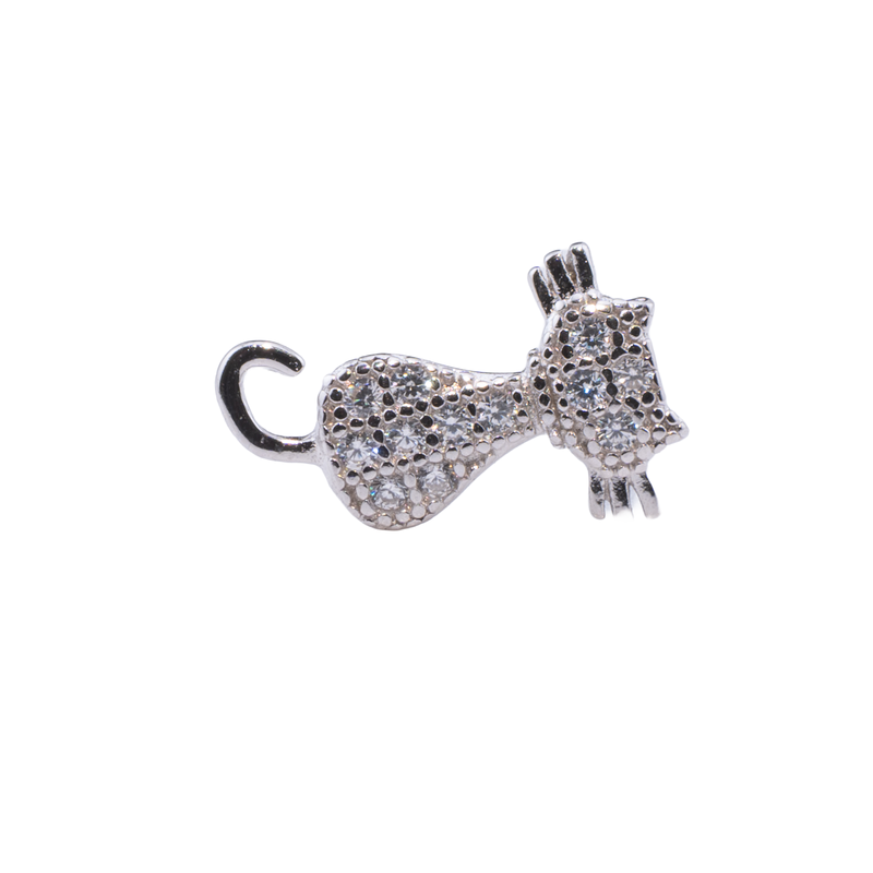 ORECCHINO CON GATTO ZIRCONATO